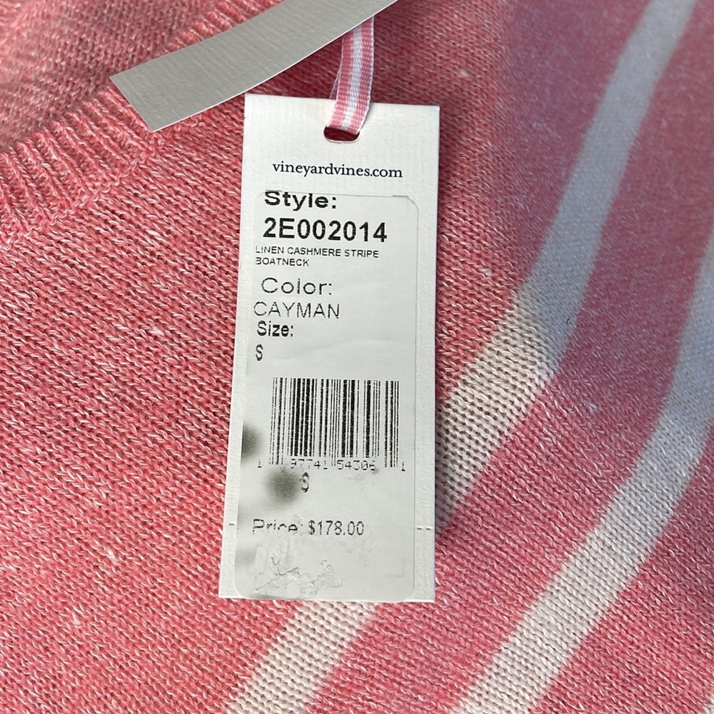 VINEYARD VINES Linen Cashmere Striped Boatneck Sweate - Picture 7 of 8